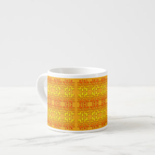 Taza De Espresso Modelo anaranjado geométrico étnico