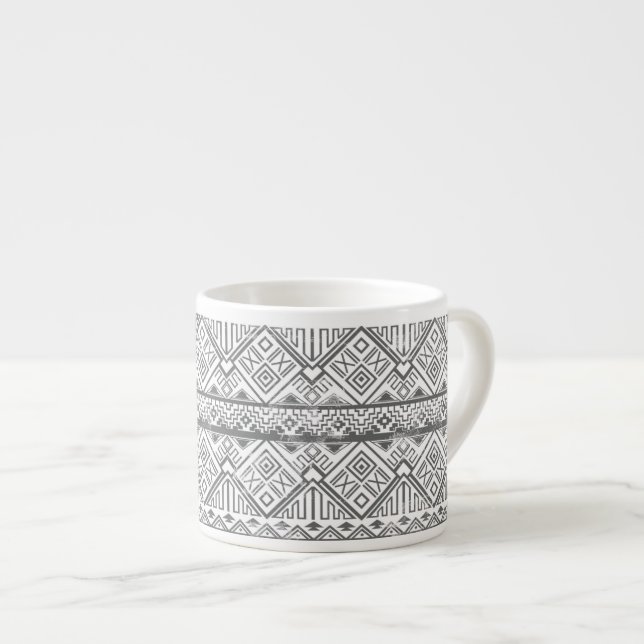 Taza De Espresso Modelo azteca geométrico abstracto 2 (Derecha)