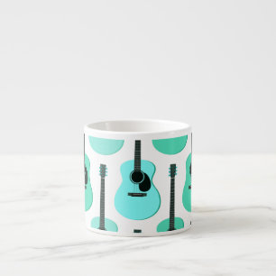 Taza De Espresso Modelo azul de las guitarras acústicas