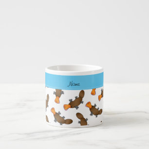 Taza De Espresso Modelo blanco conocido personalizado del platypus