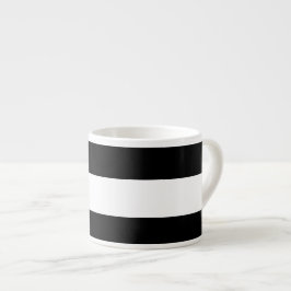 Taza De Espresso Modelo blanco negro moderno de las rayas