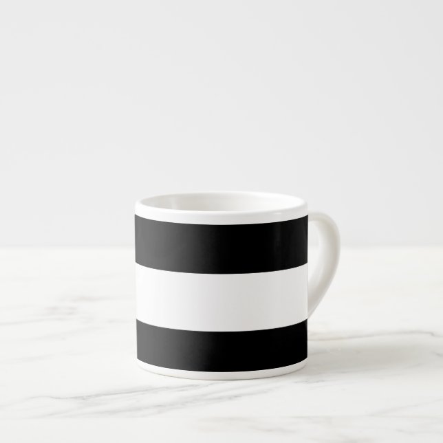 Taza De Espresso Modelo blanco negro moderno de las rayas (Derecha)
