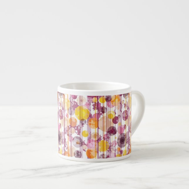 Taza De Espresso Modelo blanco rayado manchado (Derecha)
