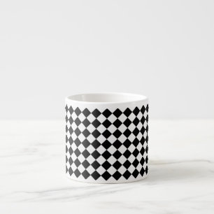 Taza De Espresso Modelo blanco y negro del diamante de Shirley