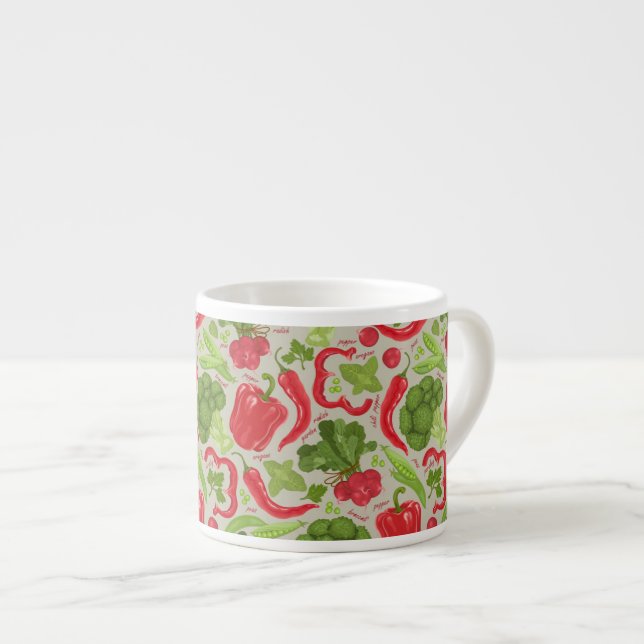 Taza De Espresso Modelo brillante de verduras frescas (Derecha)