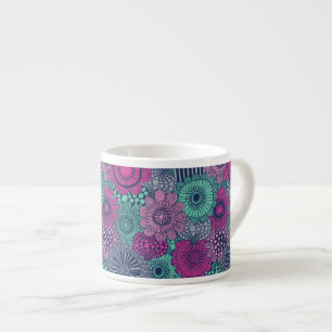 Taza De Espresso Modelo brillante elegante de flores magníficas