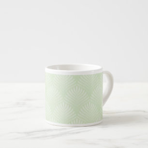 Taza De Espresso Modelo clásico del follaje en blanco y verde