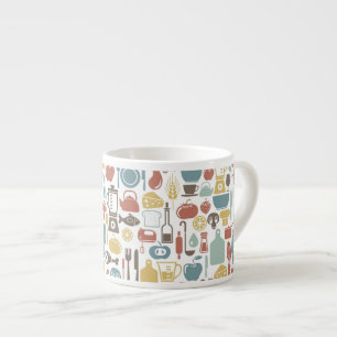 Taza De Espresso Modelo con cocinar iconos