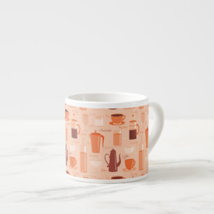 Taza De Espresso Modelo con las bebidas y el texto