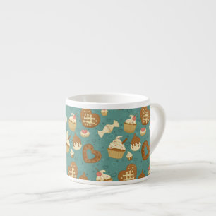 Taza De Espresso Modelo con las magdalenas y los caramelos
