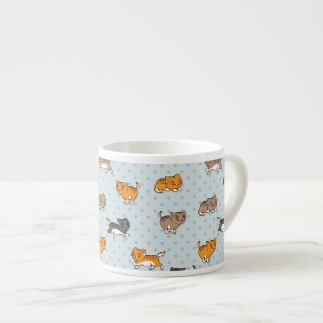 Taza De Espresso modelo con los gatos divertidos (Derecha)