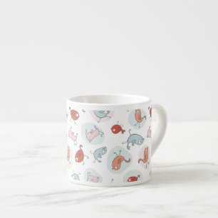 Taza De Espresso modelo con los pájaros del dibujo animado