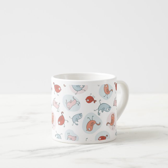 Taza De Espresso modelo con los pájaros del dibujo animado (Derecha)