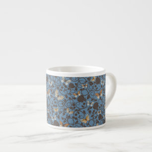 Taza De Espresso modelo con los rosas y la mariposa