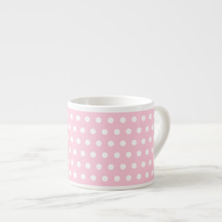 Taza De Espresso Modelo de lunares rosado y blanco