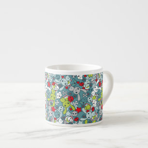 Taza De Espresso modelo del azul del kawaii