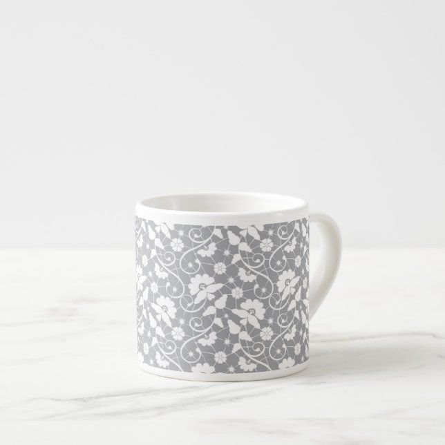 Taza De Espresso Modelo floral del cordón (Derecha)