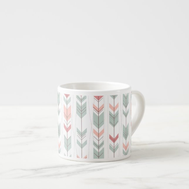 Taza De Espresso Modelo geométrico en estilo retro (Derecha)