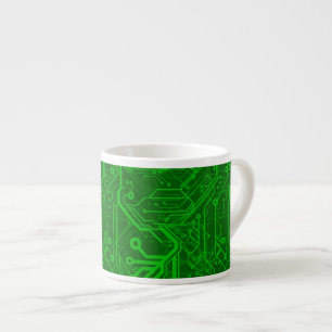 Taza De Espresso Modelo impreso verde de la placa de circuito