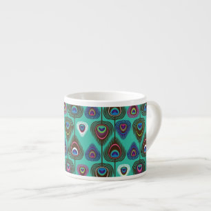 Taza De Espresso modelo lindo de la pluma del pavo real