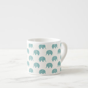 Taza De Espresso Modelo lindo verde azulado del elefante