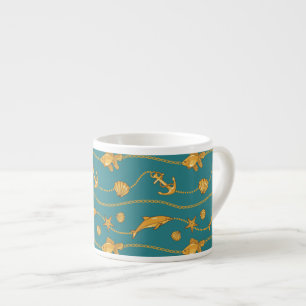 Taza De Espresso Modelo náutico del oro
