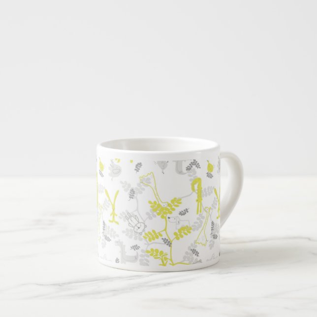 Taza De Espresso modelo que exhibe los animales 2 del bebé (Derecha)