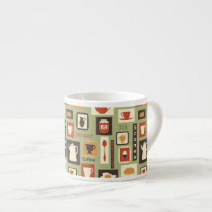 Taza De Espresso Modelo retro con los platos de la cocina para el