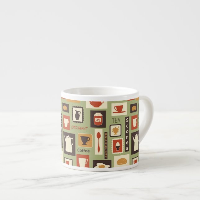 Taza De Espresso Modelo retro con los platos de la cocina para el (Derecha)