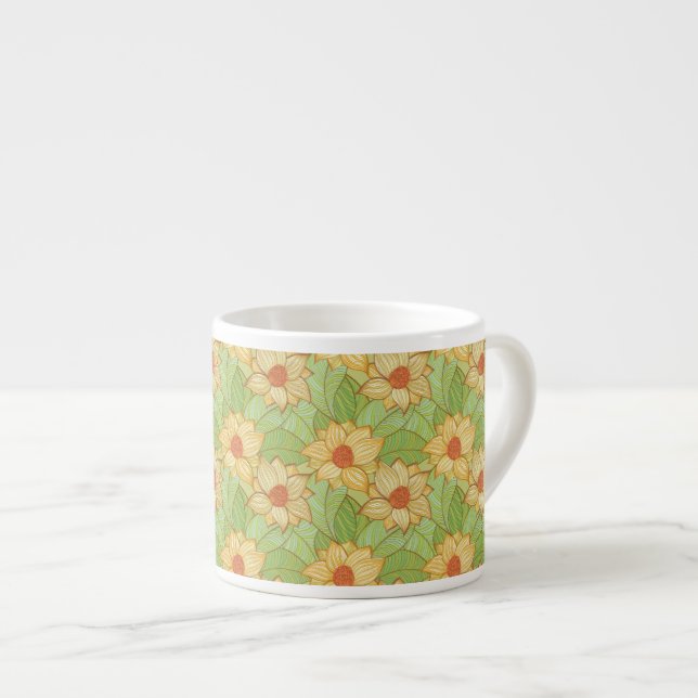 Taza De Espresso Modelo retro de la magnolia (Derecha)