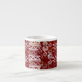 Taza De Espresso Modelos tallados mano en lona roja
