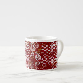 Taza De Espresso Modelos tallados mano en lona roja