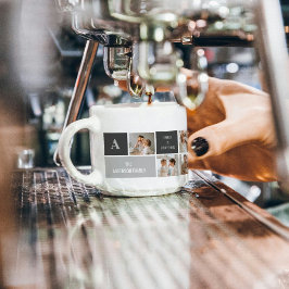 Taza De Espresso Moden 3Collage Photo & Grey Best Family Gift