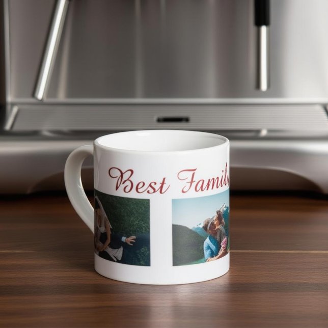Taza De Espresso Modern Collage Photo & Best Family Ever Best Gift  (Modern Collage Photo & Best Family Ever Best Gift Espresso Cup)