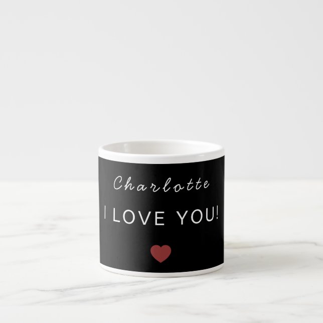 Taza De Espresso Modern Personalized Valentine Espresso Mug (Frente)