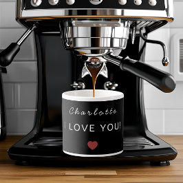 Taza De Espresso Modern Personalized Valentine Espresso Mug