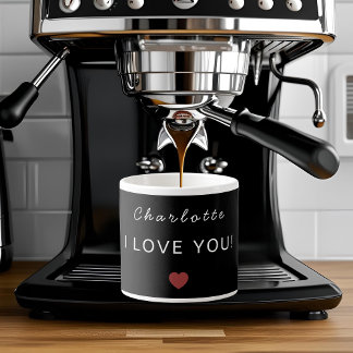 Taza De Espresso Modern Personalized Valentine Espresso Mug