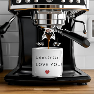 Taza De Espresso Modern Personalized Valentine Espresso Mug
