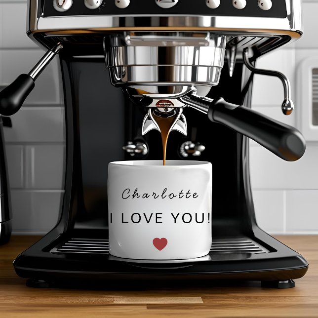 Taza De Espresso Modern Personalized Valentine Espresso Mug (Subido por el creador)