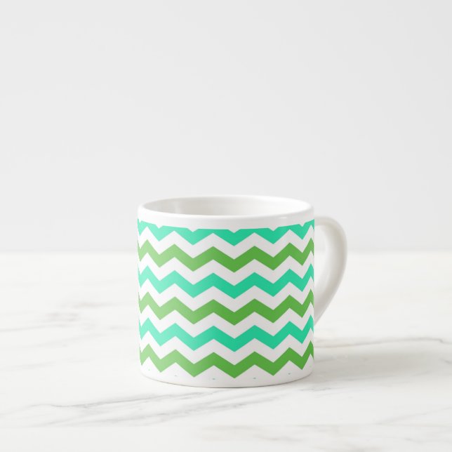 Taza De Espresso Moderno y fresco chevron verde de moda (Derecha)