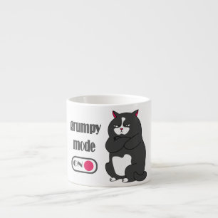 Taza De Espresso Modo gruñón en gato gordo gracioso