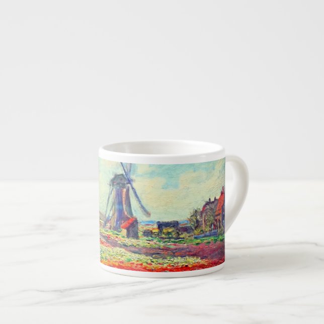 Taza De Espresso Molino de viento Monet Tulips (Derecha)