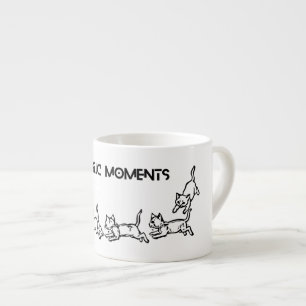 Taza De Espresso Momentos Mágicos Gatos Locos Boceto de Gatito Ju