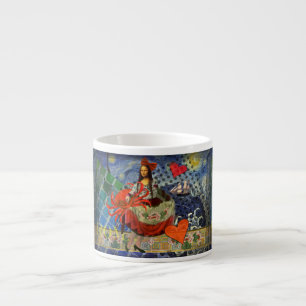 Taza De Espresso Mona Lisa Diversión Zodíaco Caprichoso 