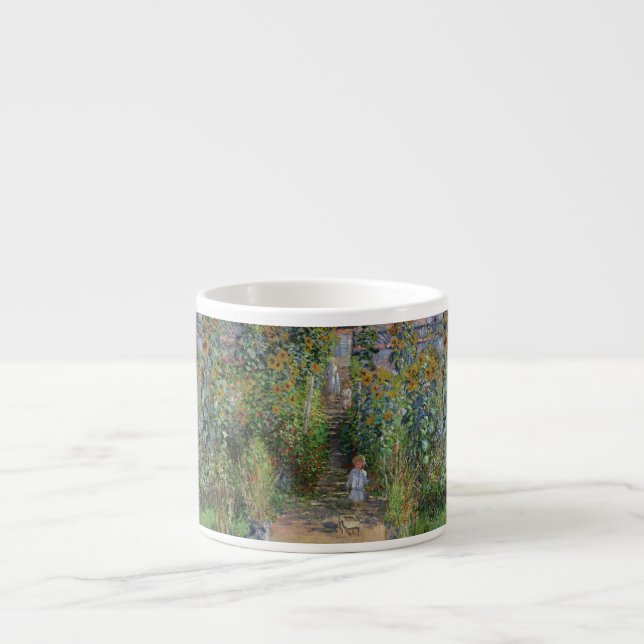 Taza De Espresso Monet Garden Vetheuil Impresionim Pintura (Frente)