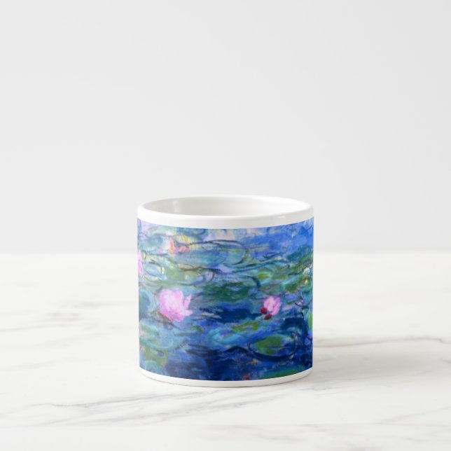 Taza De Espresso Monet Pink Water Lilies (Frente)