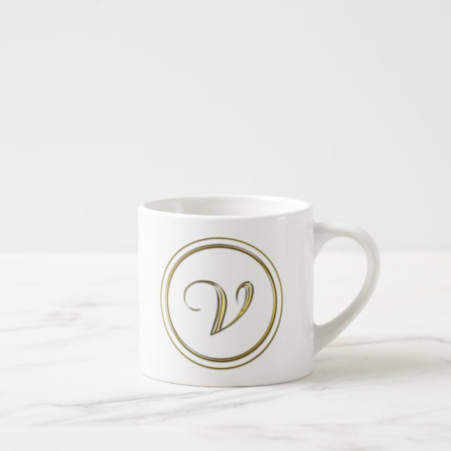 Taza De Espresso Monograma "Carta V" (Derecha)