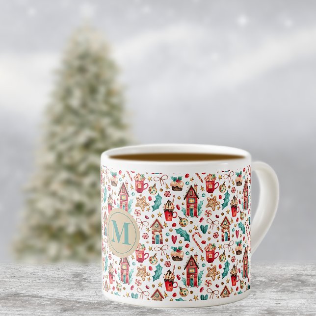 Taza De Espresso Monograma Casas mágicas y dulces 6oz Copa Espresso (Subido por el creador)