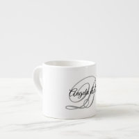 Monograma con letra de caligrafía elegante gris