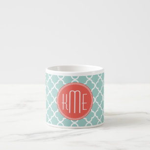 Taza De Espresso Monograma con Personalizado de la hoja de papel de